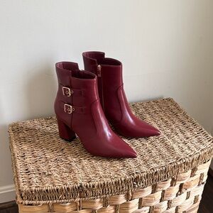 New York & Company Deep Red Ankle Boots